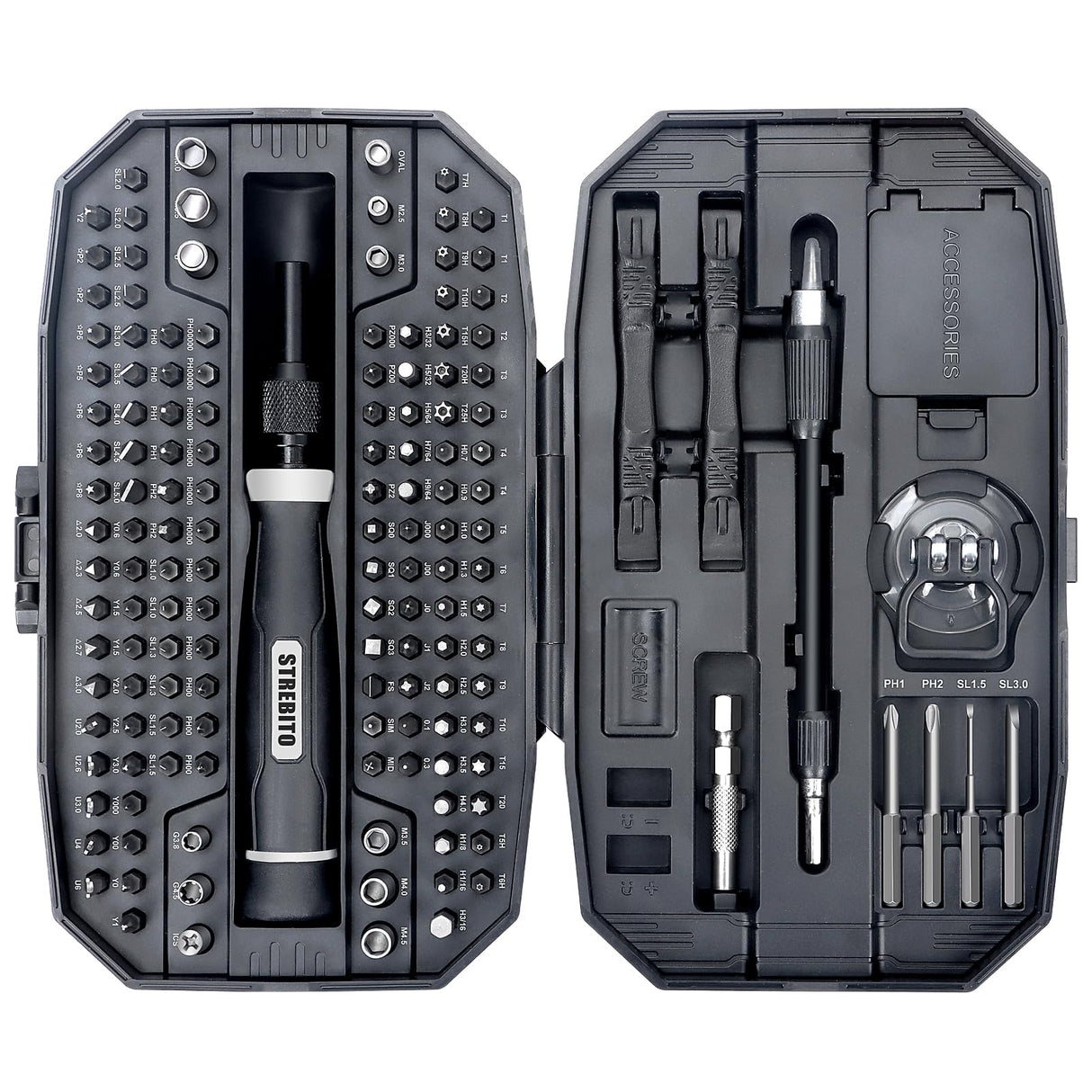 STREBITO Precision Screwdriver Set, 153 in 1 Electronics Tool Kit with Case, 140 PCS Magnetic Precision Bits - Computer, Laptop, iPhone, Macbook, PC, PS5, Game Controller, RC, Watch, Phone Repair Kit STREBITO