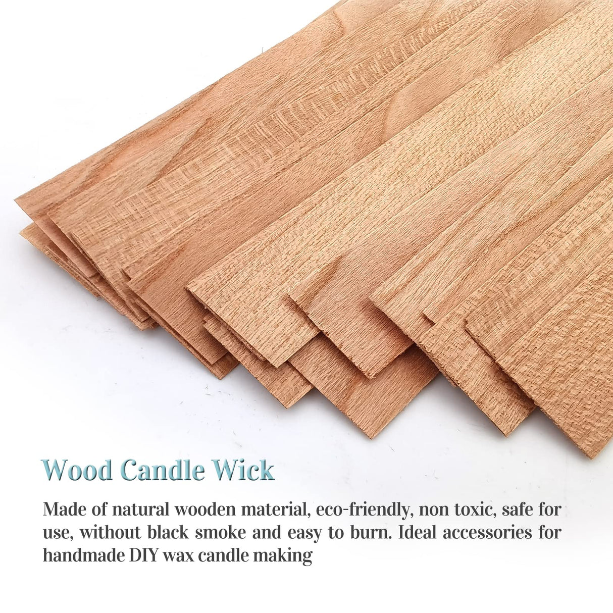 50 Set Wood Candle Wicks 3 Widths, DIY Candle Making Supplies Wooden Wicks with Iron Stands for Handmade Candles Including 20Set 5.1x0.51in, 20Set 5.9x0.59in, 10Set 5.9x0.75in Natural Wood Wick SWIGRANCE