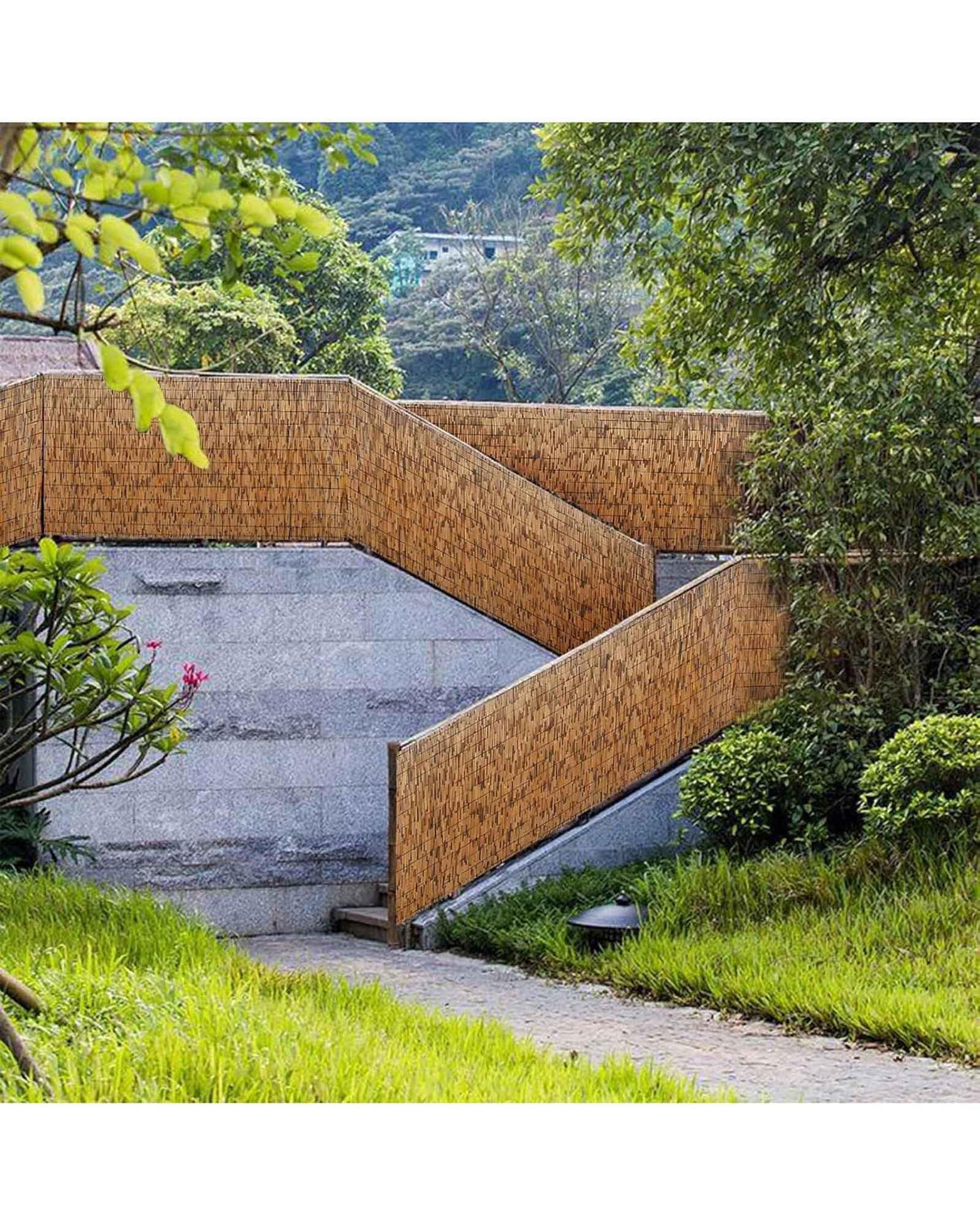 Bamboo Fencing Outdoor Balcony Privacy Fence Screen Decorative Fences 2ft 3ft 4ft 5ft 6ft Free Standing Patio Privacy Wall for Garden Balcony Yard Valentine's Day Holiday Parties ZrIxophenic