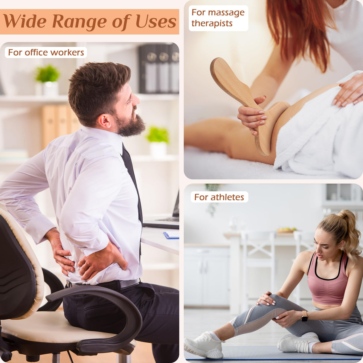 Wood Therapy Massage Tools, Wooden Lymphatic Drainage Massager, Body Sculpting Tools, Wood Therapy Tools for Cellulite Reduction, Muscle Tension Relief, Body Contouring and Shape Enhancement MoHern