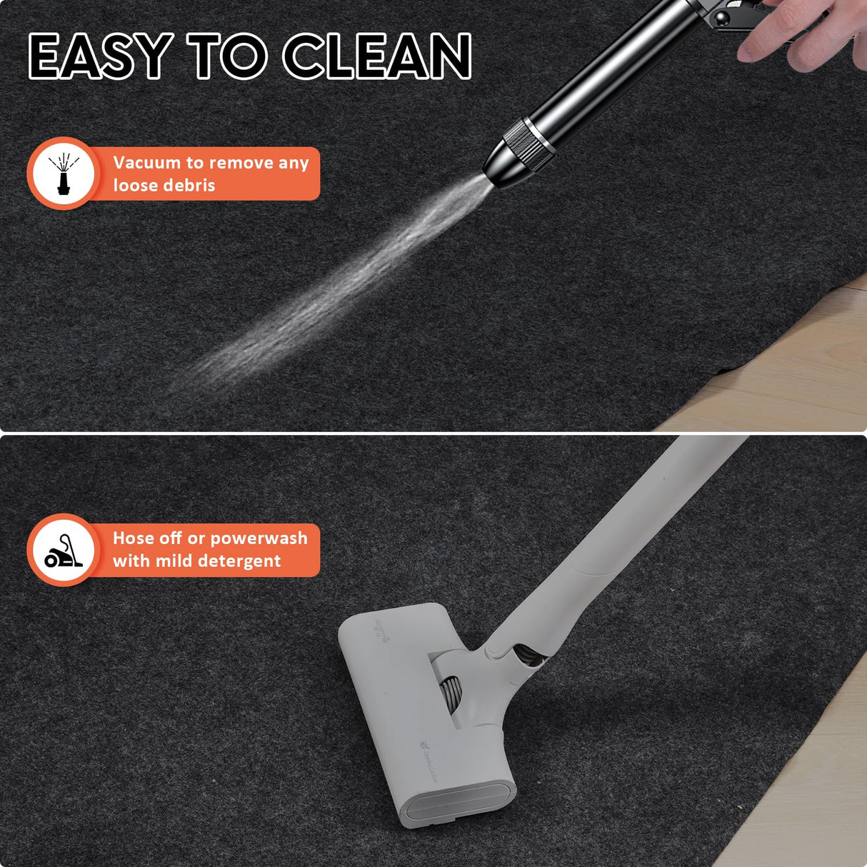 JERIA 2 Pcs 36 X 60 Inch Oil Spill Mat for Under Car Driveway Mats Oil Leaks Absorbent Oil Pad,Rubber Mat Garage Floor,Reusable,Waterproof Backing,Stain Resistant JERIA