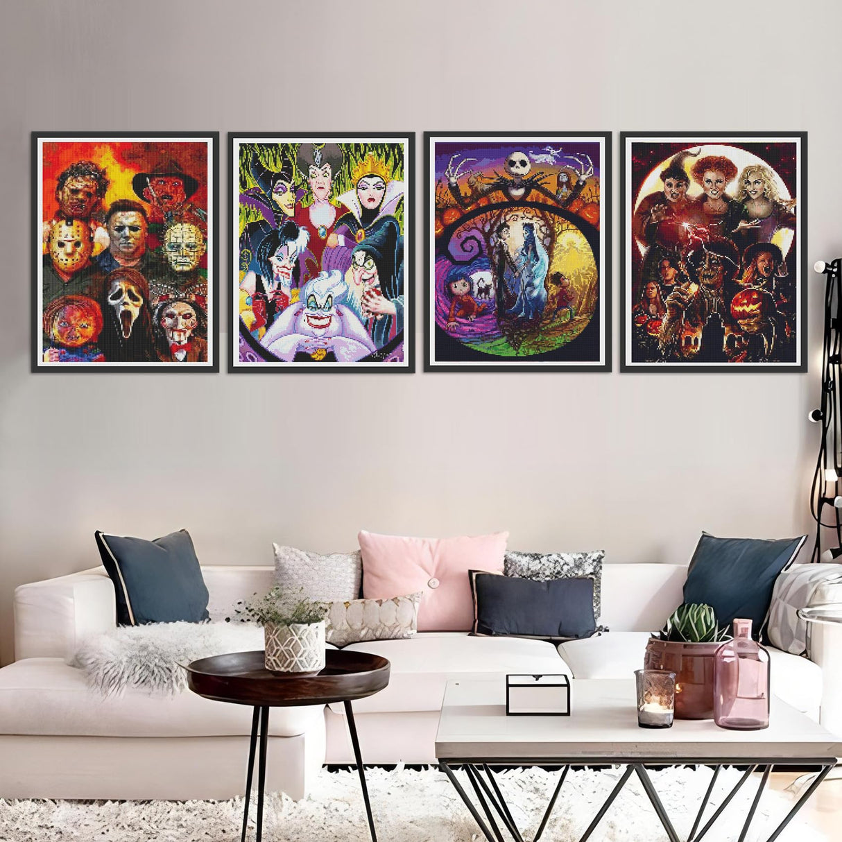 JAKI 4 Pack Diamond Art for Adults-Cartoon Diamond Painting Kits for Adults Beginners,DIY 5D Full Drill Art Perfect for Gift Home Wall Decor(12x16inch) JAKI