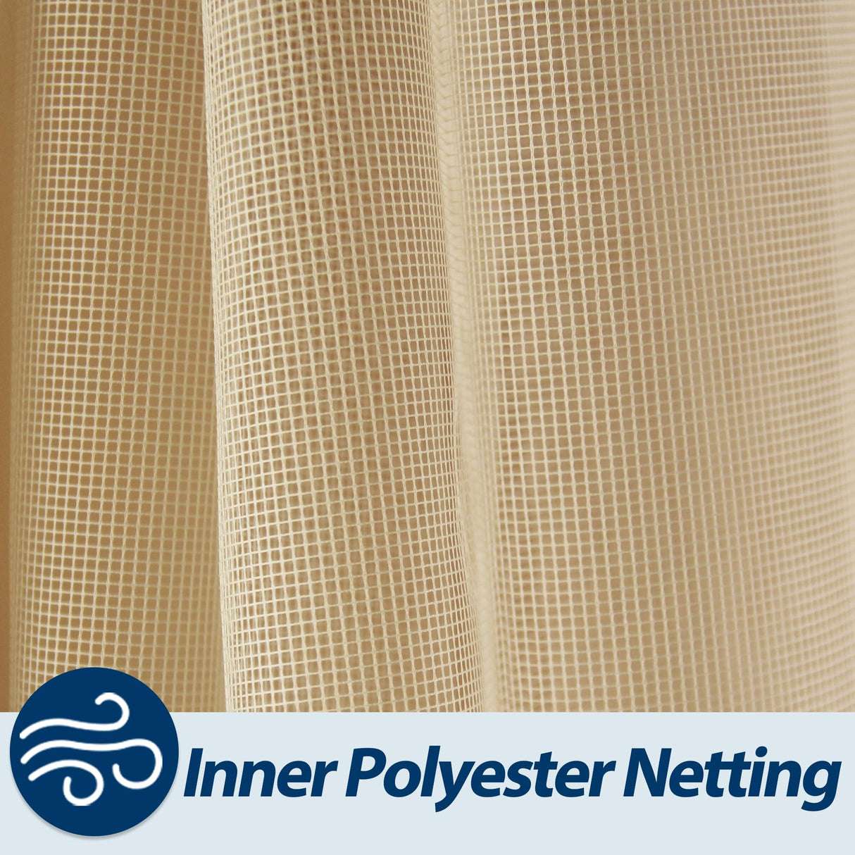 GARTOO 13' x 15' Wooden Gazebo Curtains Part - Outdoor Hardtop Patio Gazebo Canopy Netting Walls with Zipper, Breathable Mesh and Privacy Curtain GARTOO