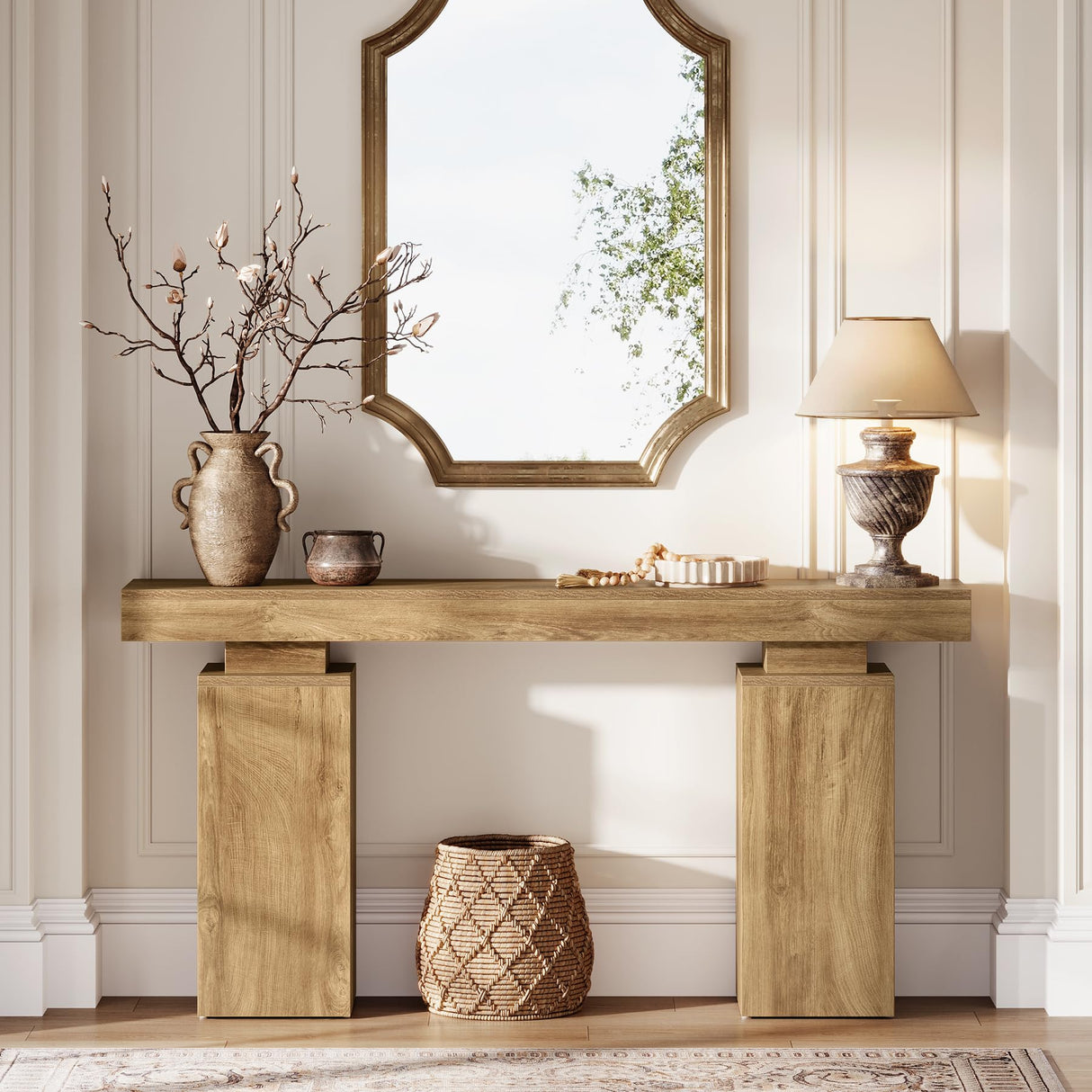 Tribesigns 63-Inch Long Console Table, Farmhouse Entryway Table Behind Couch, Wooden Foyer Stand Entry Station, Modern Hallway Accent Furniture for Living Room Decor, Entrance Tribesigns