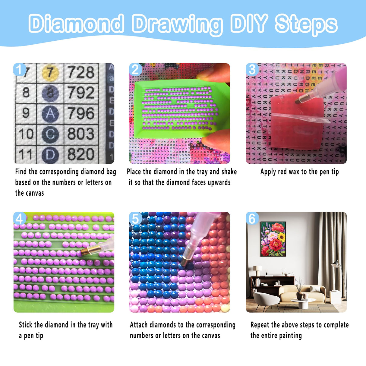 HYXBXSS Diamond Art Kits for Adults, Diamond Painting Square Diamond Flower Art Painting, Diamond Dots for Adults Gem Art 5d Diamond Painting Wall Decor 12x16 Inch HYXBXSS