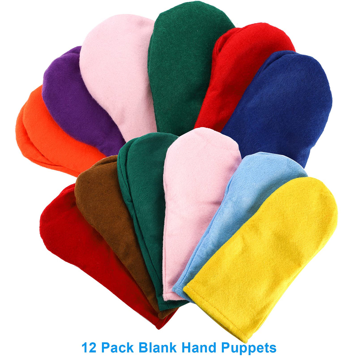 TOPZEA 12 Pack Hand Puppet Making Kit, Kids Craft and Art Supplies Felt Sock Puppet Creative DIY Make Your Own Puppets Kits with Pompoms and Wiggle Googly Eyes Storytelling Role Play Party Supplies TOPZEA