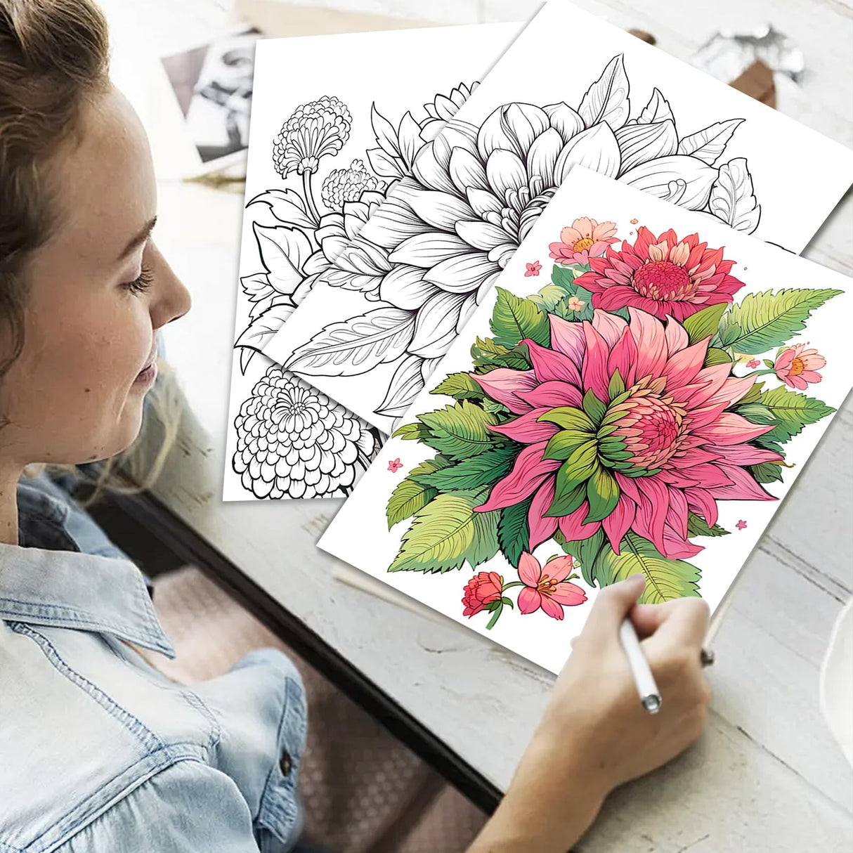 Mandala Coloring Book for Adults - Spiral Bound, One-Sided Design With Thick Paper for Relaxation and Mindfulness - Valentine Gift for Women CKMOREL