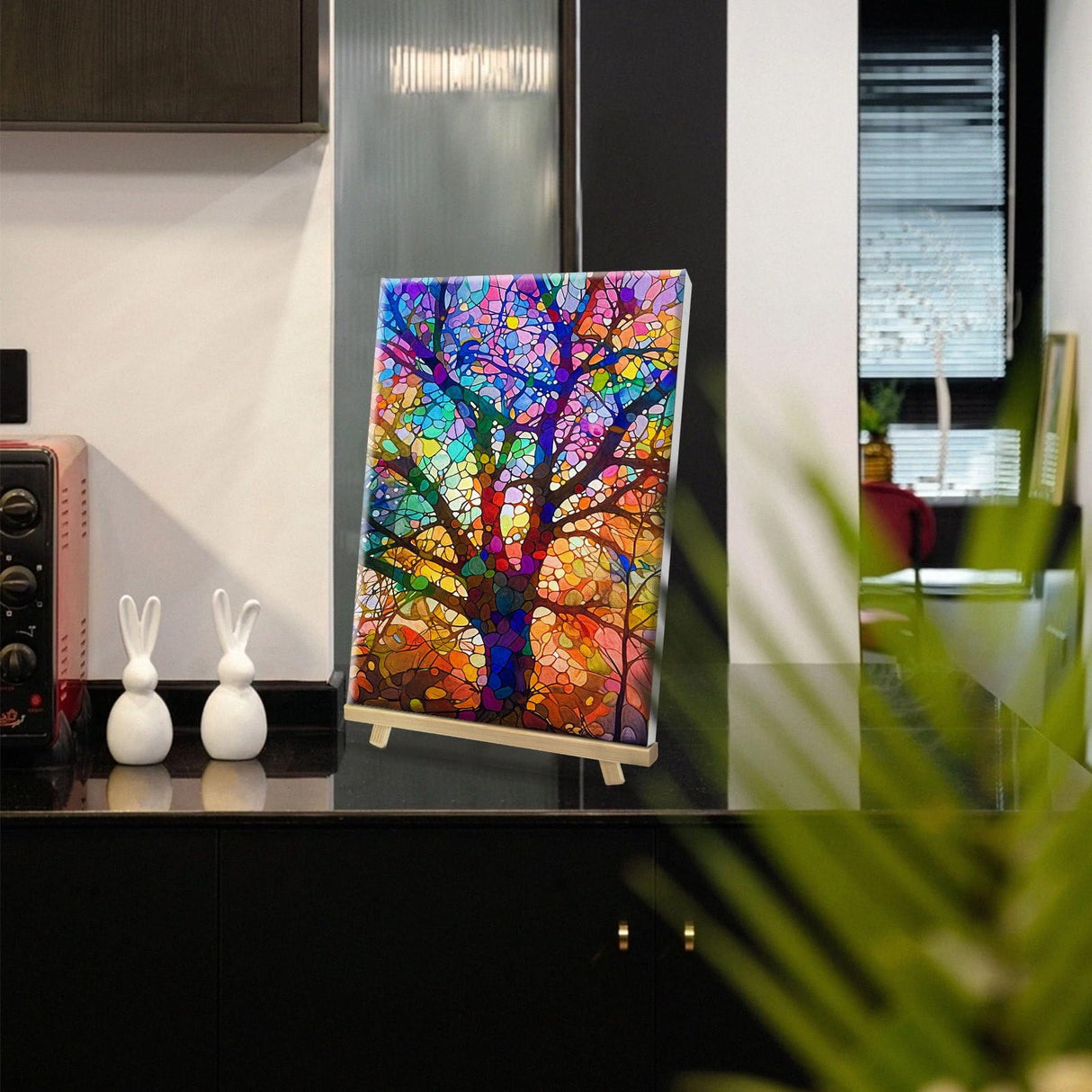 HeeBenor Framed Paint by Numbers Kit for Adults, Tree of Life Paint by Number with Easel, DIY Tree of Life Oil Painting Kit, Adult Paint by Number Kits Framed Canvas for Home Decor 8x12 Inch HeeBenor