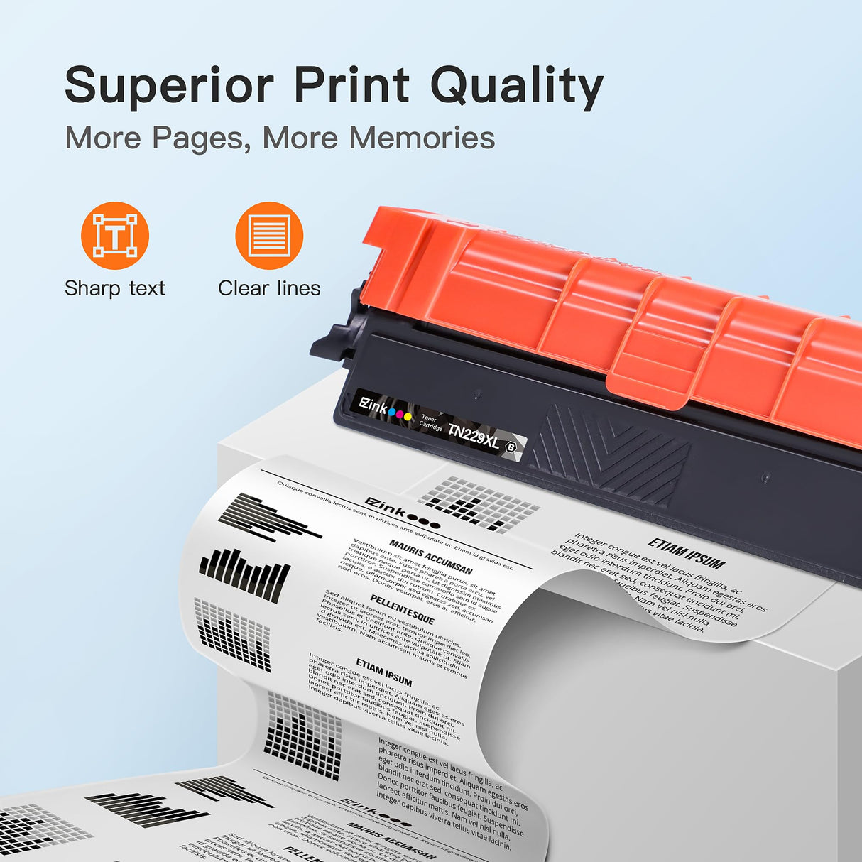 E-Z Ink Compatible TN229XL Toner Cartridges Replacement for Brother TN229XL TN-229XL TN229 XL to use with MFC-L3720CDW MFC-L3780CDW HL-L3220CDW HL-L3280CDW HL-L3300CDW Printer (TN229XLBK/C/M/Y-4 Pack) E-Z Ink