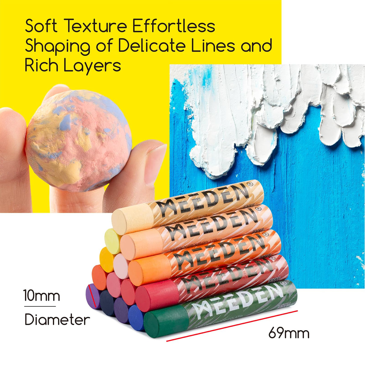 MEEDEN Soft Oil Pastels Set: 72 Vibrant Colors Oil Pastels for Artists Beginners Adults - Smooth Oil Pastel Crayons for Art Supplies, Painting, Drawing, Blending, Layering, Shading MEEDEN