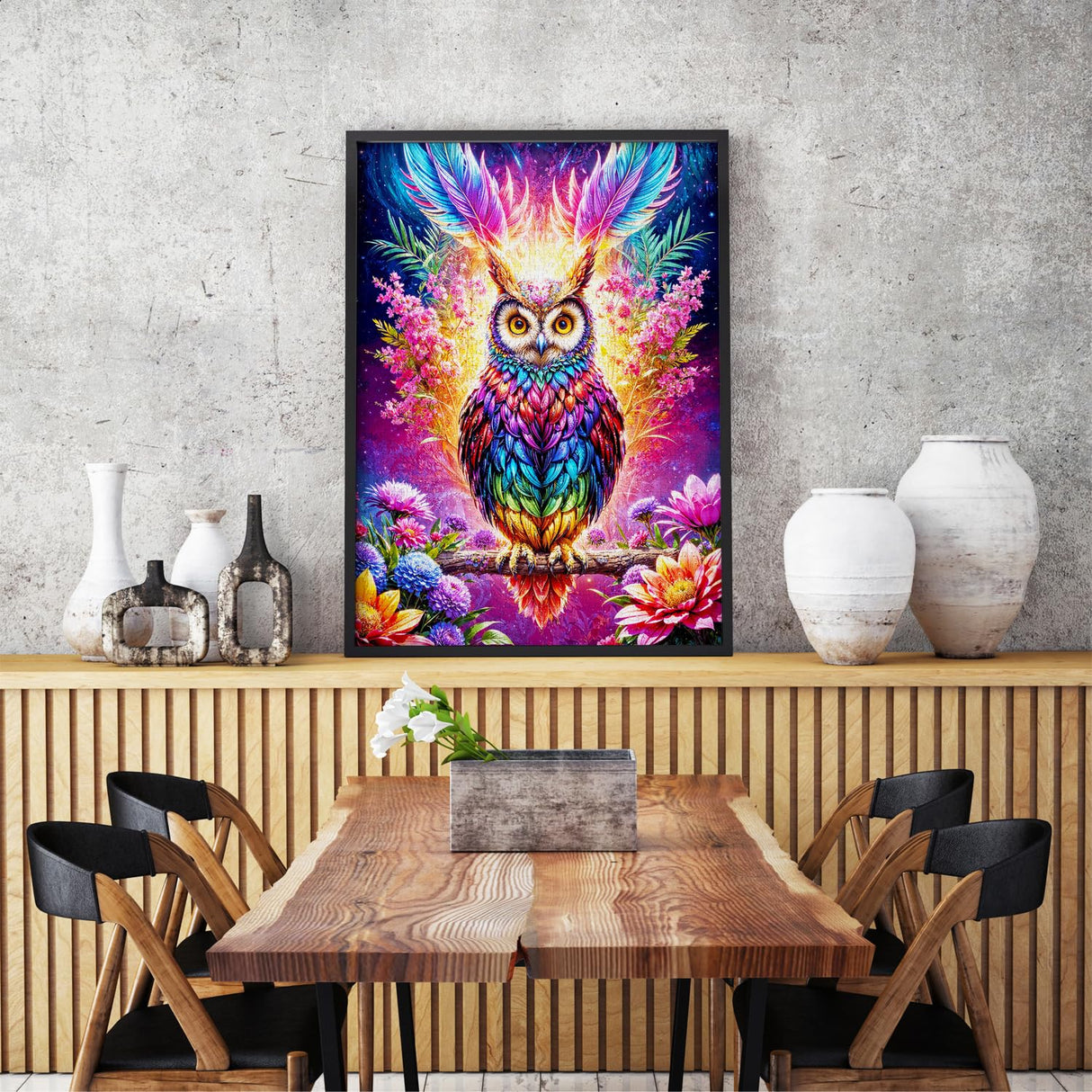 1000 Pieces Jigsaw Puzzle for Adults β Matte Finish, Soft Touch, Sturdy and Unique Pieces, Tight Fit, Vivid Colors, Missing Pieces Service β Magical Owl in Floral Fantasy Illustration by ENJOY Puzzle ENJOY Puzzle