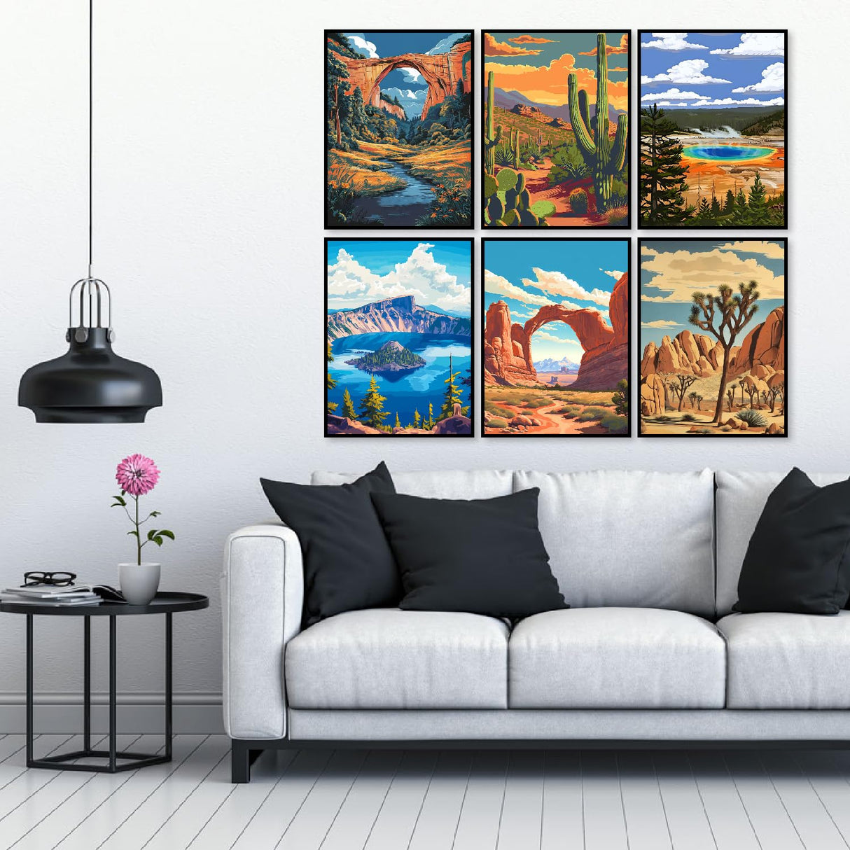 Canrichshop 6 Pack National Park Diamond Painting Kits for Adults,Lanscape Diamond Art Kits Beginner,5D Full Drill Diamond Dot,Gem Art Crafts for Adults Wall Decor 12x16inch Canrichshop