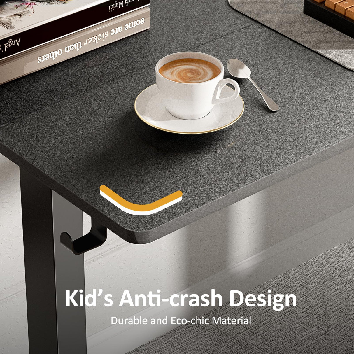 VVENACE 55 Inch Electric Standing Desk Adjustable Height with Wheels,Sit Stand Up Desk,Home Office Desk,Computer Workstation Desk,Gaming Desk,Rolling Desk,Work Desk (Spliced Desktop,Black) VVENACE