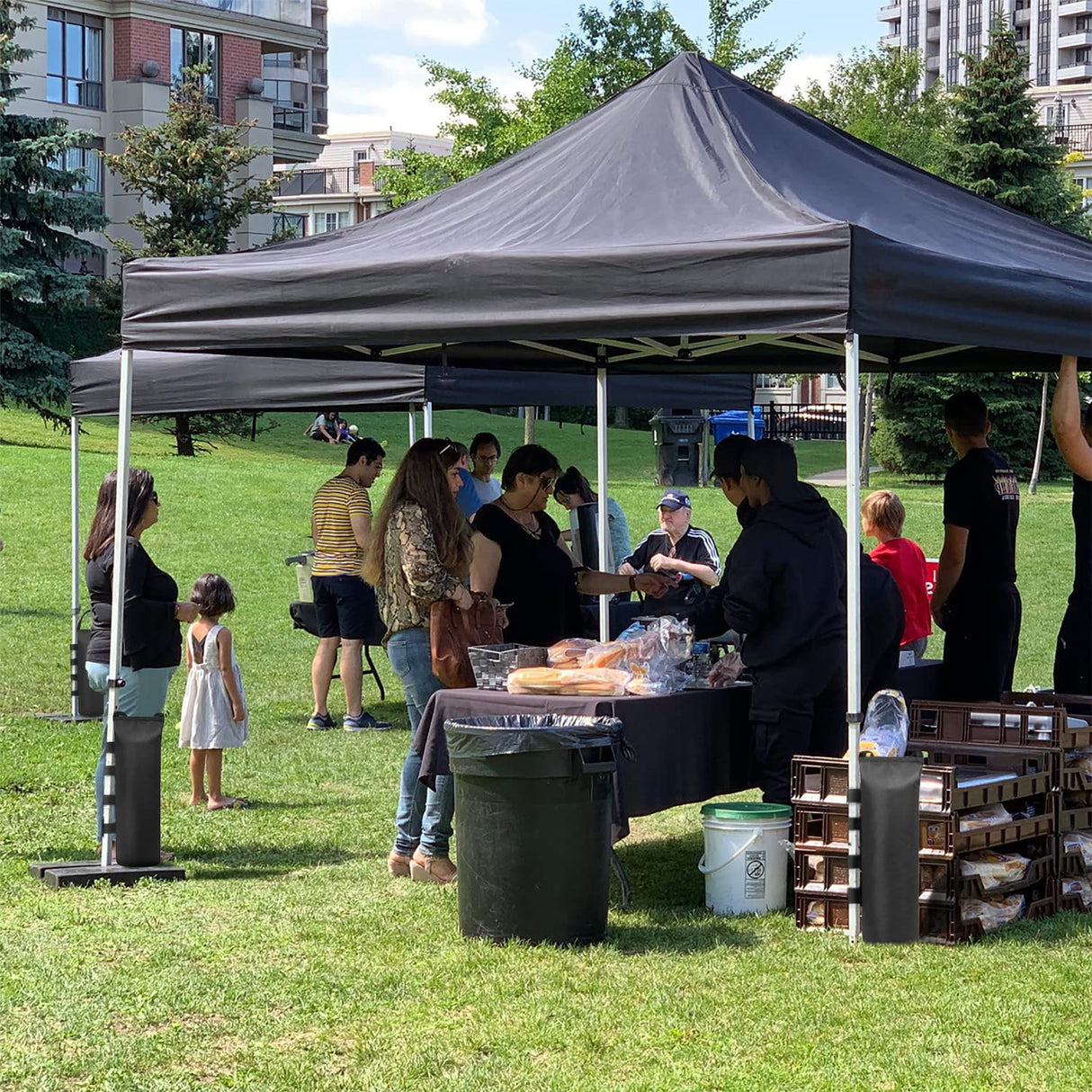 4 (Black) Cylindrical Sand Bags Weights for Canopy Weight Bag Outdoor Advertising Tent Sunshade Fixed Windproof sandbag Bag Weight Bags for Pop up Canopy Tent (Without Sand) IALNAI