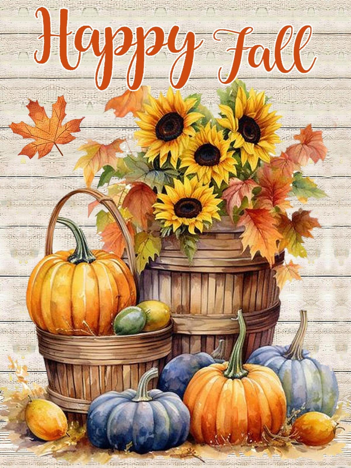 MjhRcll Fall Diamond Painting Kits for Adults,Autumn Diamond Art Kits Full Round Drill,Pumpkins and Sunflowers Picture Paint by Diamonds for Gift and Holiday Decor 12X16 Inch MjhRcll