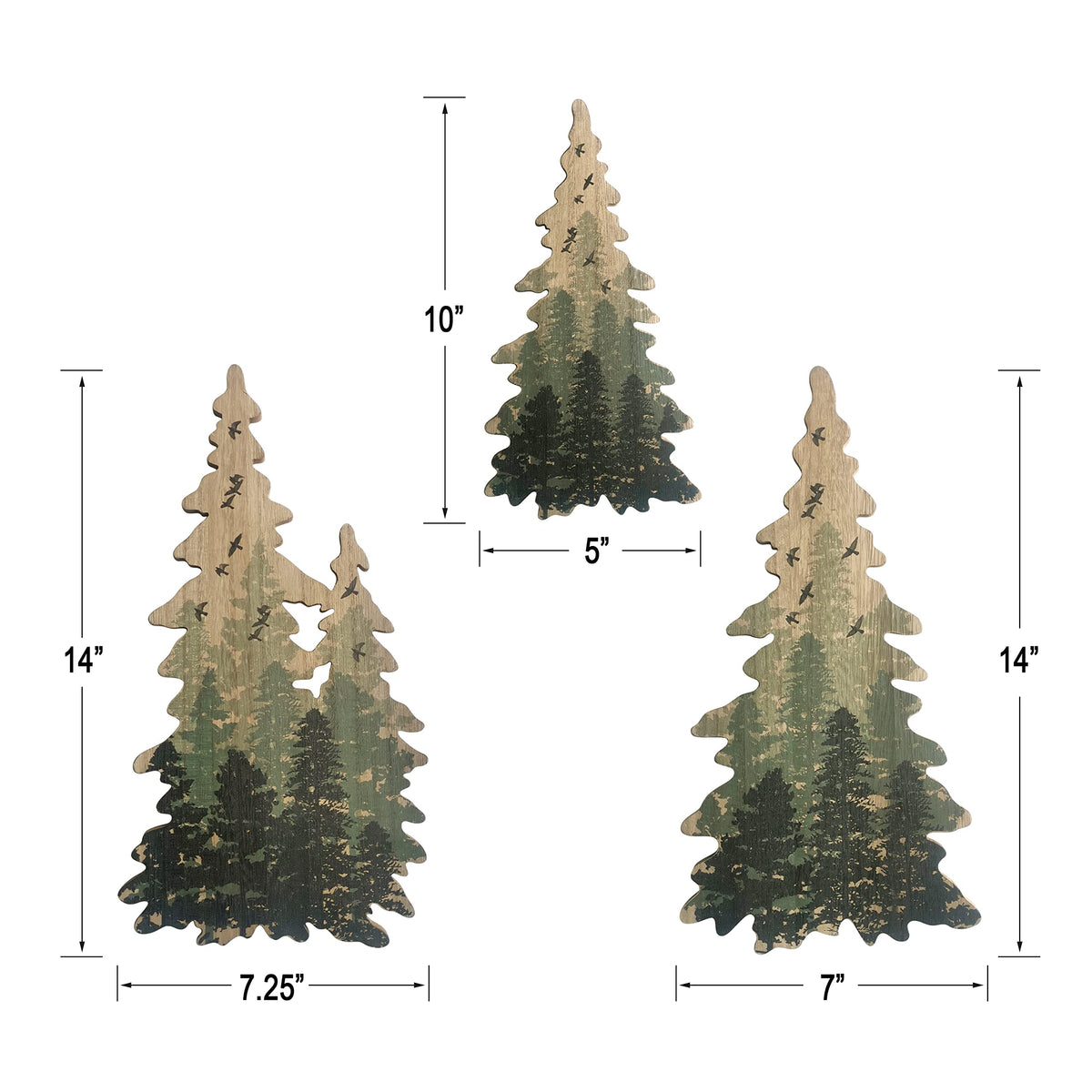 Limygus Woodland Wall Art Paintings Bushes Wall Decorations Set of 3 Limygus