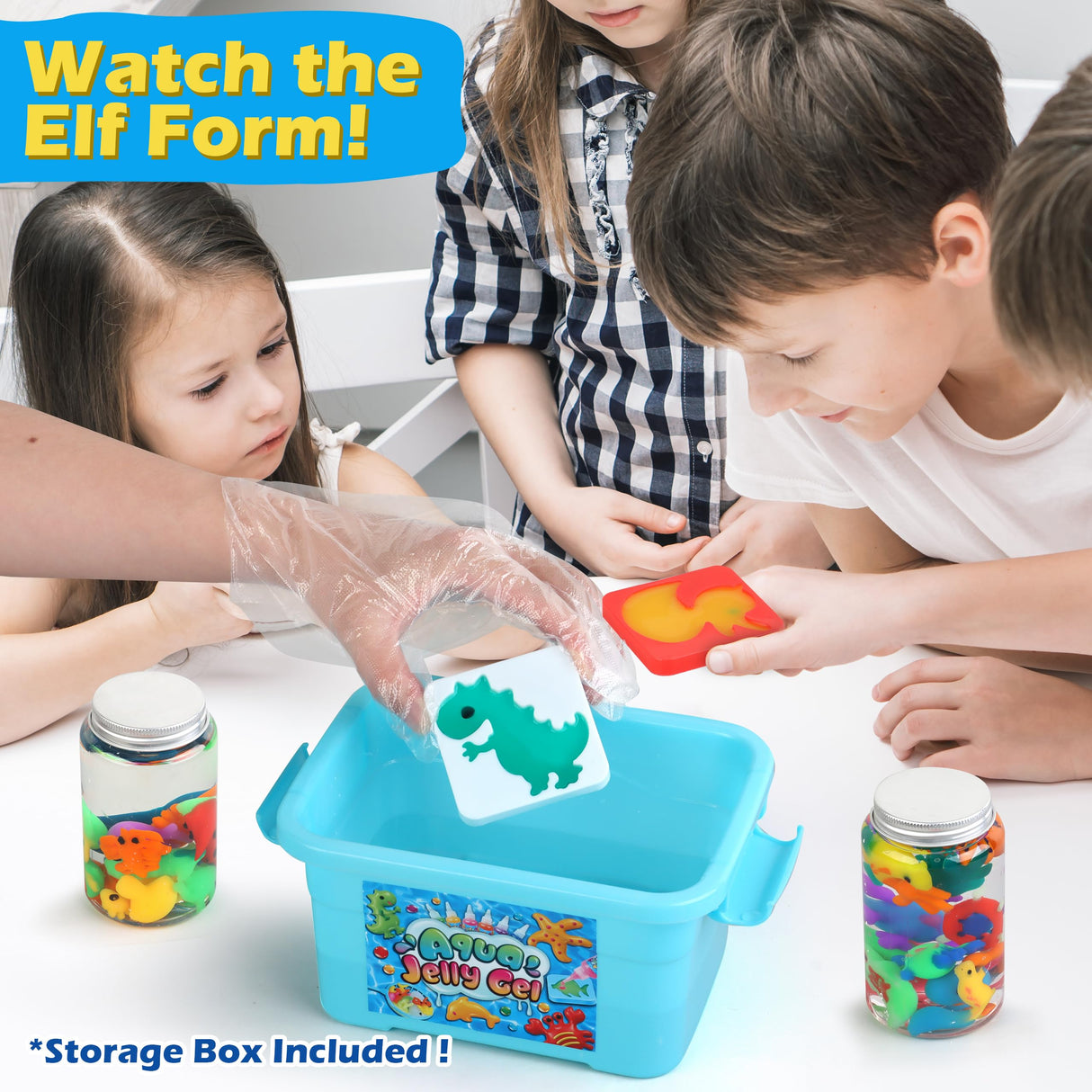 Magic Gel Water Elf Toy Kit, Aqua Fairy Water Gel Kit for Kids with 10PCS Aqua Jelly Gels & Animal Mold, Gift for Christmas, Easter, Birthday, New Year, Creative Art Craft Girls 6 7 8 9 10 Year Old wookidel