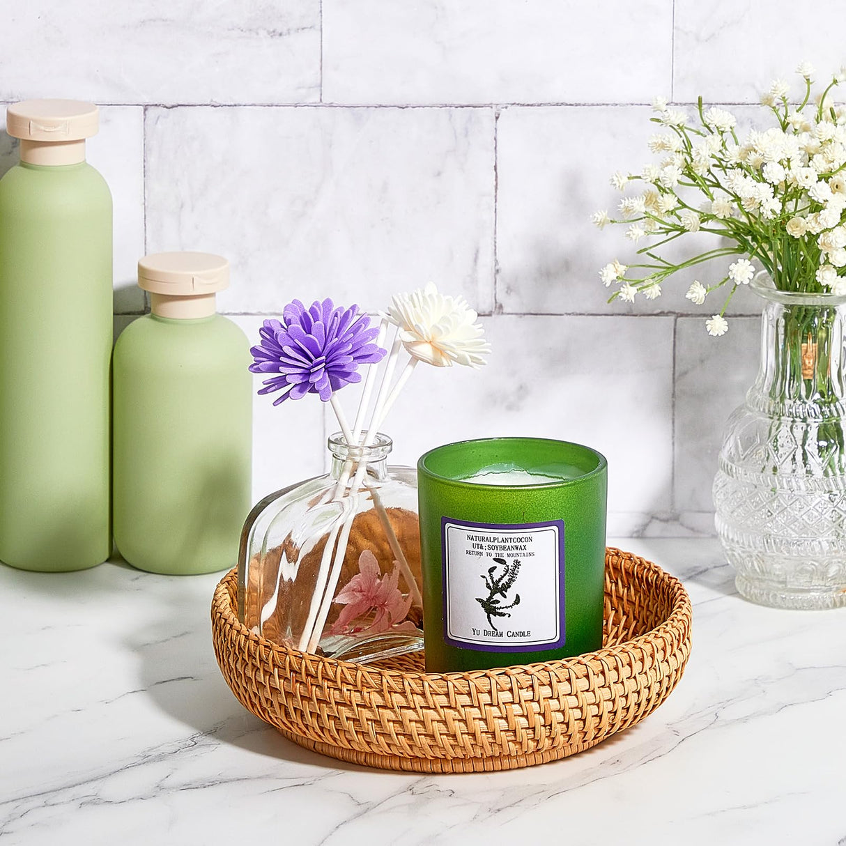 Hushee 3 Pcs Small Round Keys Basket for Entryway Woven Bowl Basket Rattan Wicker Round Tray Organizing for Keys Wallet Cell Phone Tabletop Serving Fruit Food Holder Decorative Table Storage Hushee