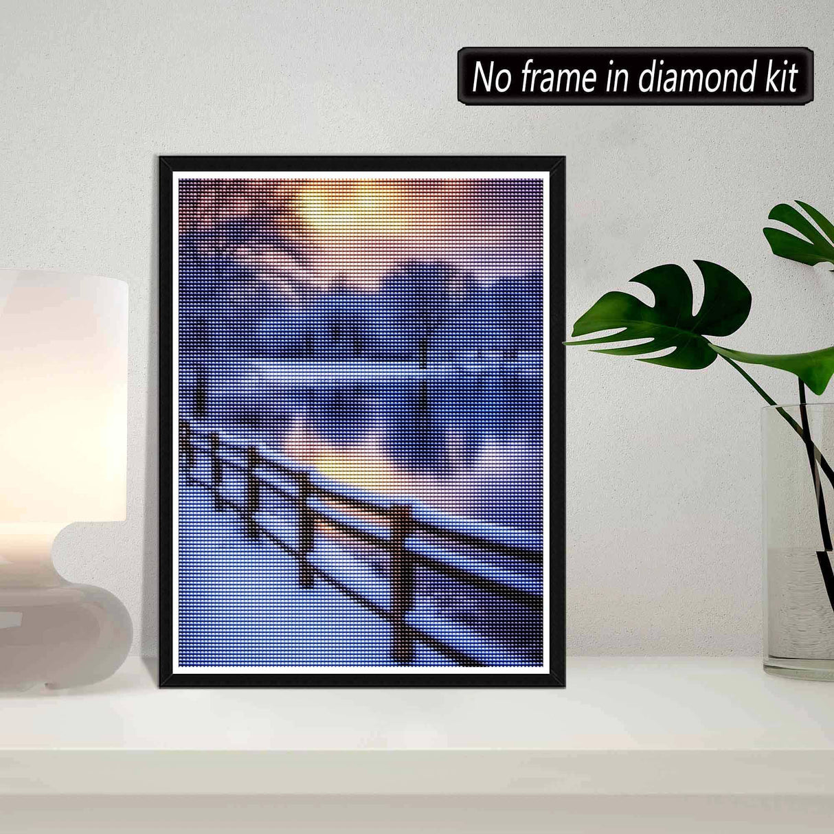 SKRYUIE 5D Diamond Painting A Snowy Scene by Lake Winter Full Drill by Number, DIY Rhinestone Paint with Diamond Art Kits for Adults Set Arts Craft Decorations (12x16inch) SKRYUIE