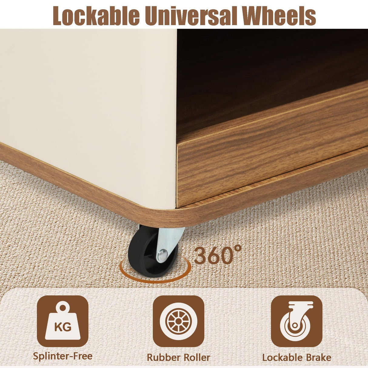 vnekjse Modular Coffee Table Set of 2 with Wheels, Convertible Farmhouse Wood Center Table with Drawer, End Tables Space Saving Flexible Layout for Small Living Room, Apartment vnekjse