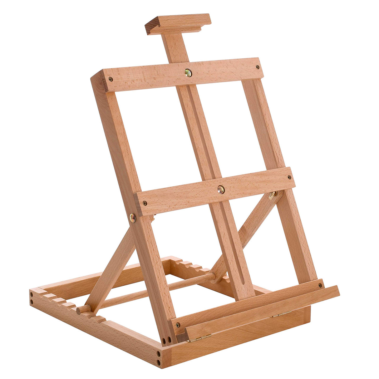 U.S. Art Supply Venice Heavy Duty Tabletop Wooden H-Frame Studio Easel - Artists Adjustable Beechwood Painting and Display Easel, Holds Up to 23" Canvas, Portable Sturdy Table Desktop Holder Stand U.S. Art Supply