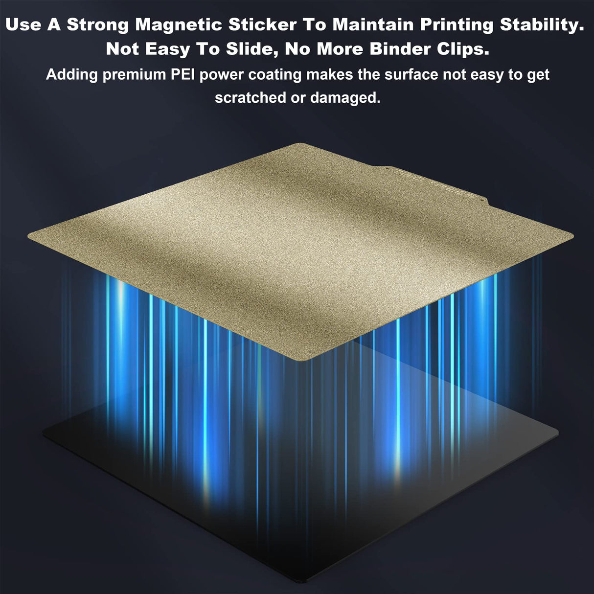 3D Printer Platform Double Sided Textured PEI Sheet, Removable Flexible Spring Steel PEI Build Plate 235x235 mm Heated Bed, for Creality Ender 3/Ender 3 Pro/Ender 3 S1/3 S1 Pro Hot Bed Jusnboir