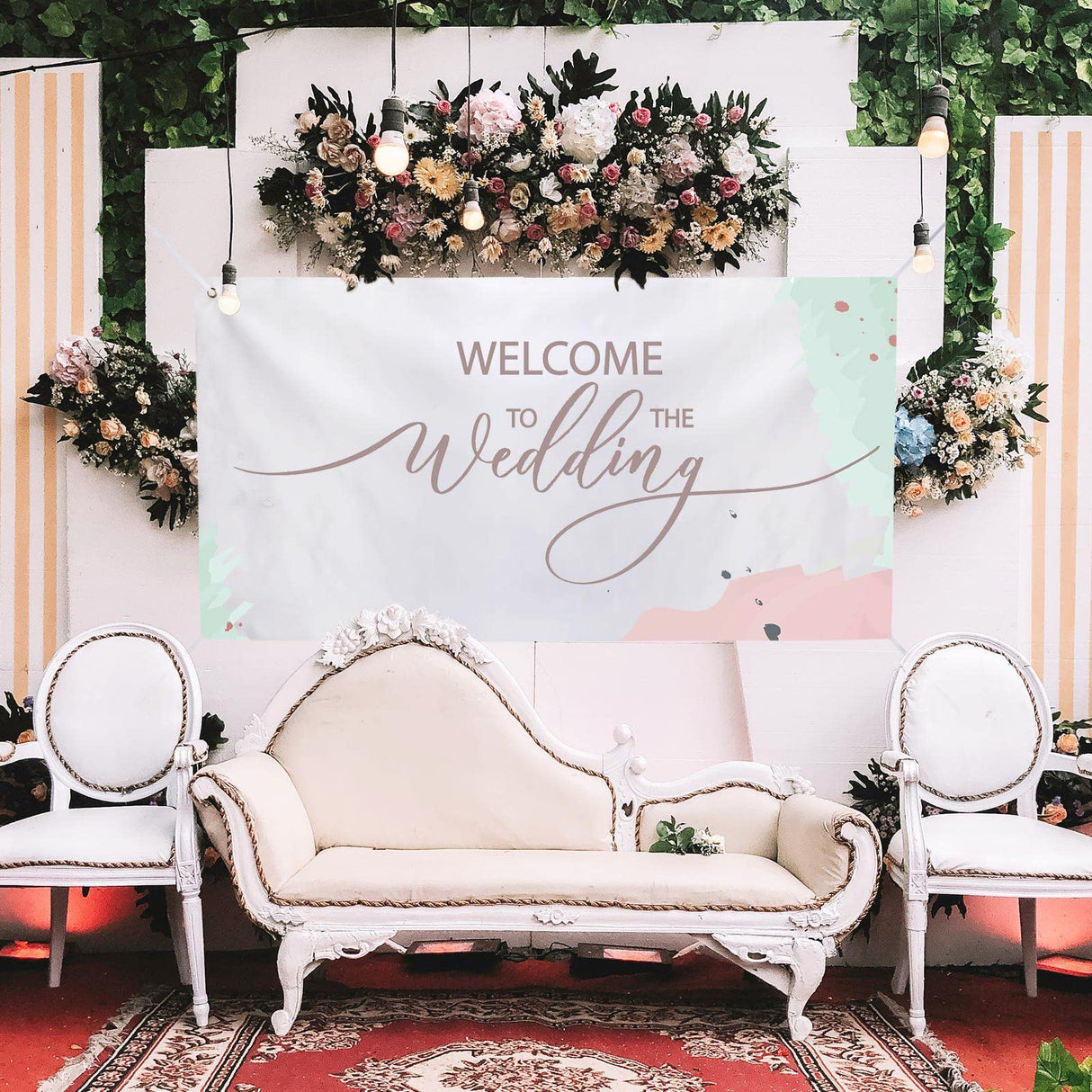 Shimeyao 12 Pcs 2 x 4 ft Sublimation First Day of School Banner Blank White Banner with Rope Paintable Shower Party Decoration Large Polyester Wedding Sign DIY Business Material Indoor Outdoor Shimeyao