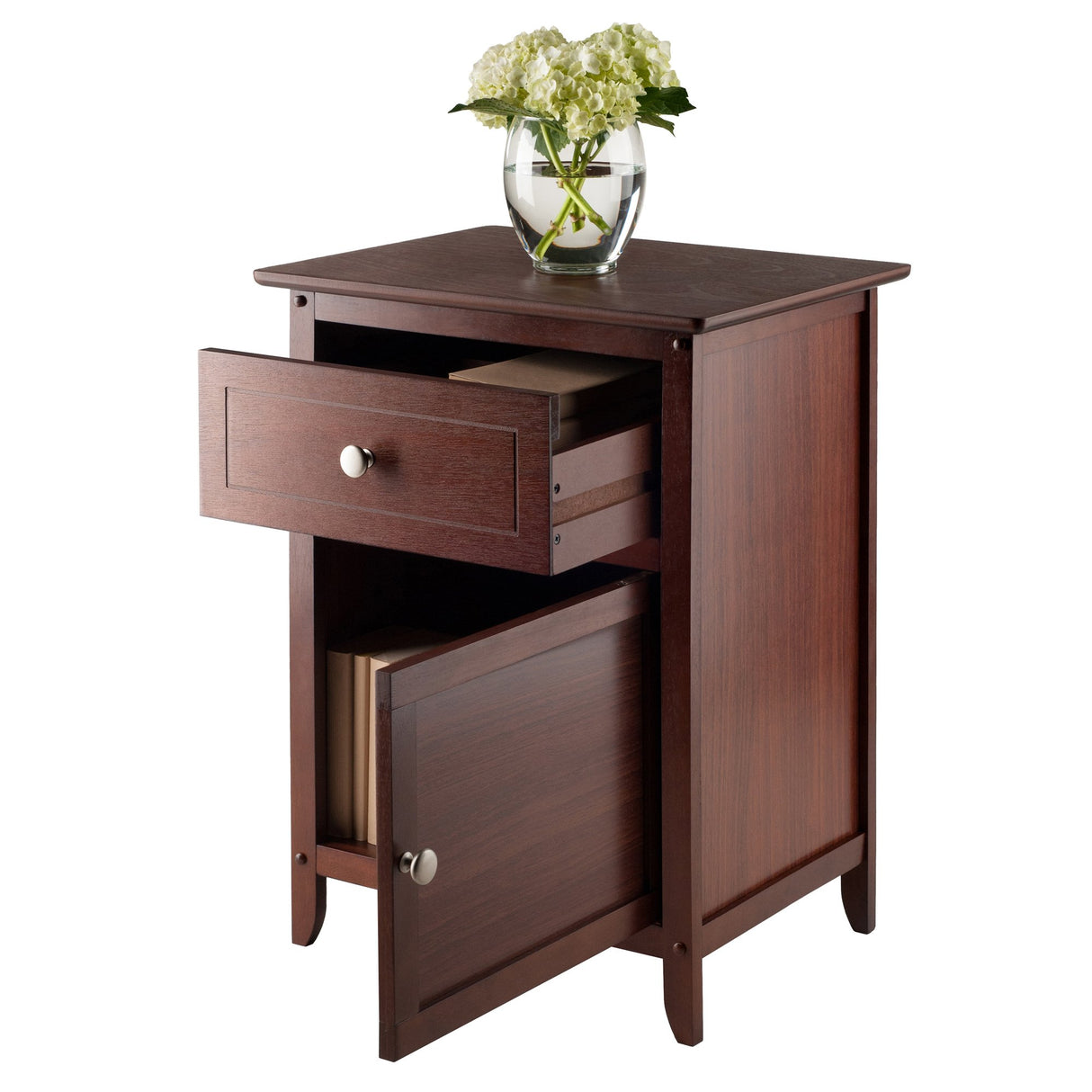 Winsome Wood Eugene Accent Table, Walnut, FURNITURE Winsome