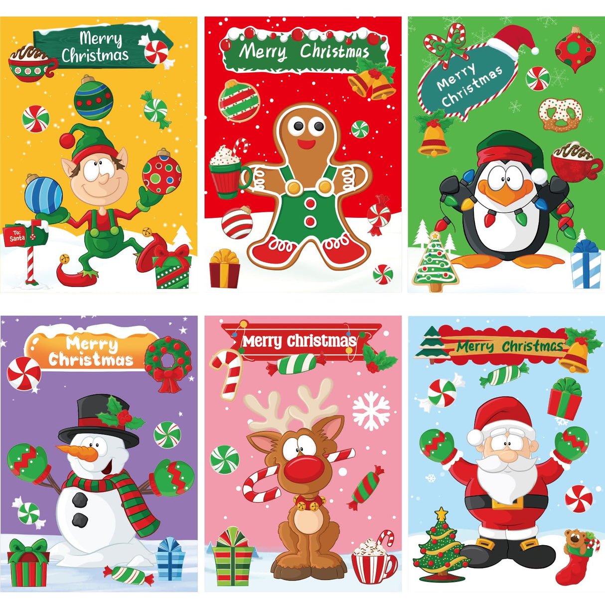 Fancy Land Christmas Cards with Envelopes and Stickers 18pcs Holiday DIY Make Your Own Christmas Cards Making Kit Craft for Kids Classic Fancy Land