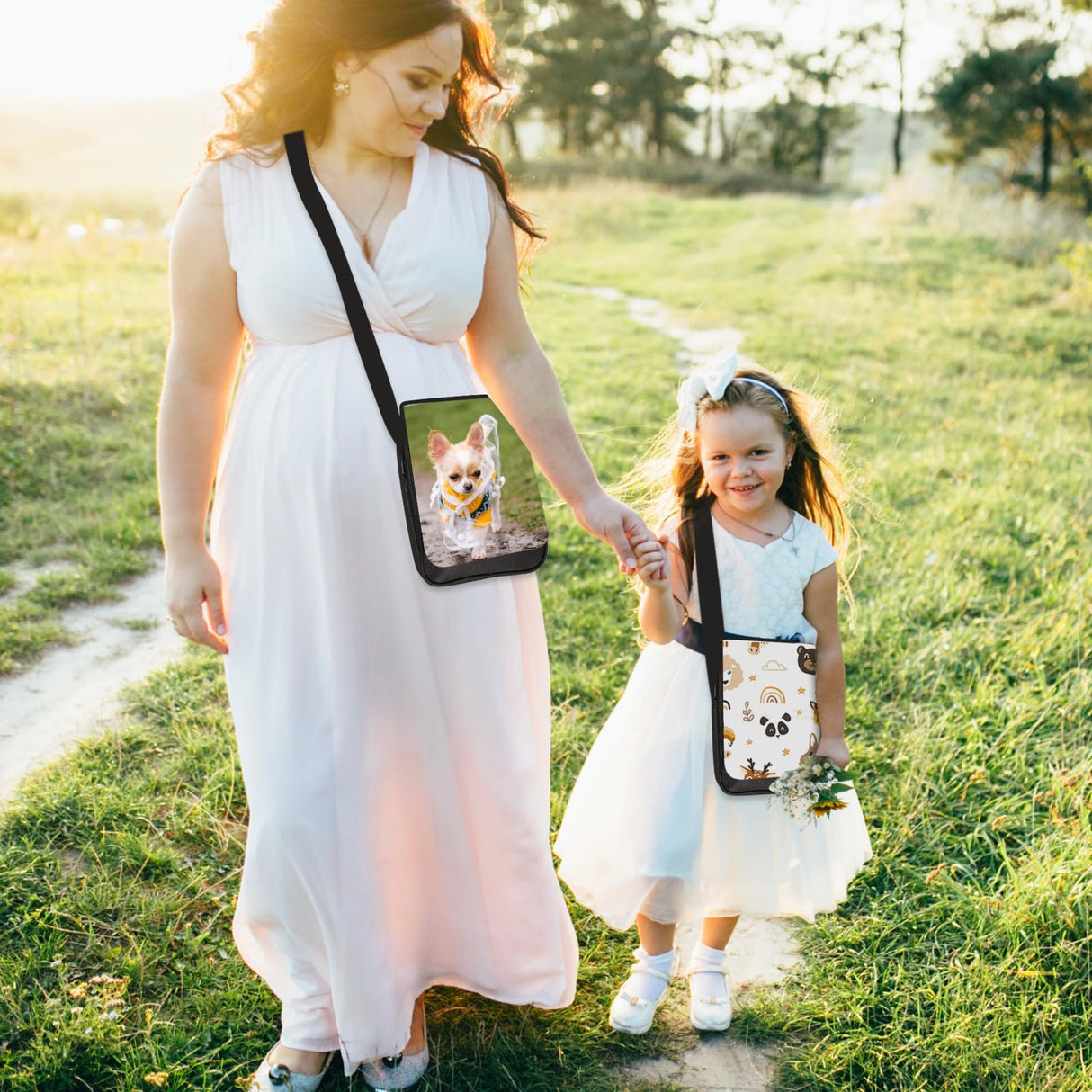 Olutacot 5 Pcs Sublimation Bags Blanks Sublimation Sport Bag Sublimation Shoulder Bag Sublimation Crossbody Bag DIY Sublimation Bags for Adults Children Father's Day Gifts Olutacot