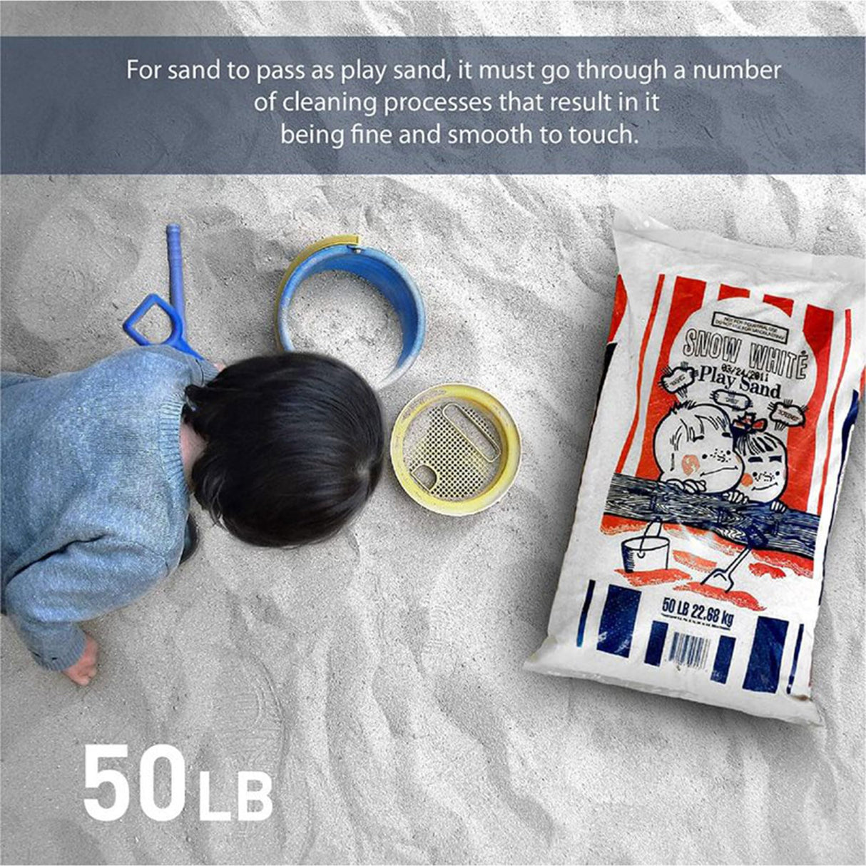 US Silica 50 Pound Bag Snow White Play Sand for Sandboxes and Sand Tables at Parks, Homes, and Daycare Centers, Natural, White 2 Pack U.S. Silica