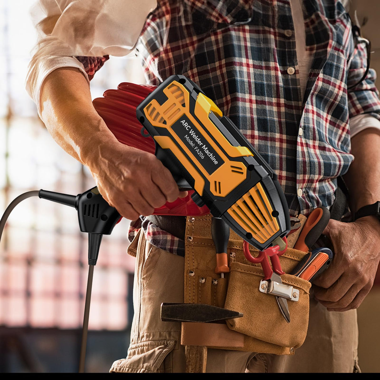 Faiuot Portable Handheld Welding Machine, 110V Portable Welder with IGBT Inverter 6 Variable Current Adjustment, Electric ARC Welder Gun Welding Tools Set Fits for 3/32"-1/8" Wire Rods Faiuot