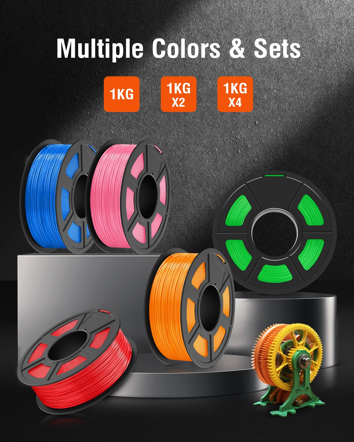 SUNLU ABS Filament 1.75mm 3D Printer Filament, Highly Resistant Durable, Heat Resistance, Excellent Toughness, Compatible with 99% FDM 3D Printers, 1kg Spool (2.2lbs), Blue Grey SUNLU