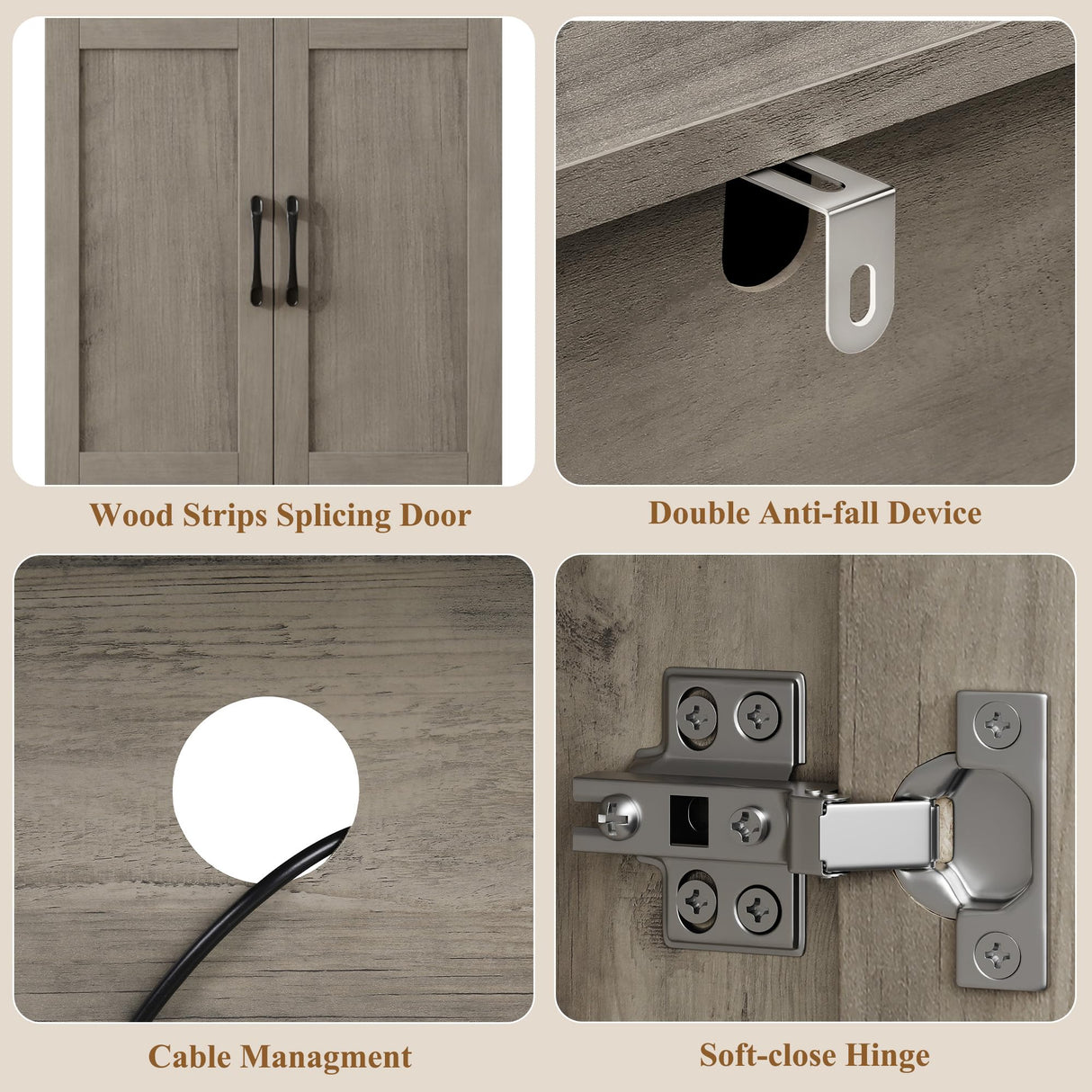 BOTLOG 71" Pantry Storage Cabinet, Farmhouse Food Pantry Cabinet with Microwave Stand, Kitchen Hutch with Large Drawer and Shelves for Dining Room Farmhouse Grey BOTLOG