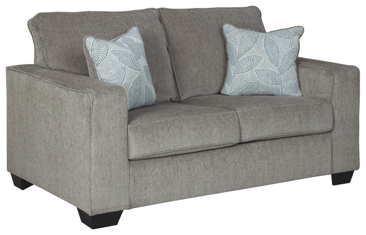 Signature Design by Ashley Altari Modern Loveseat with 2 Accent Pillows, Light Gray Signature Design by Ashley