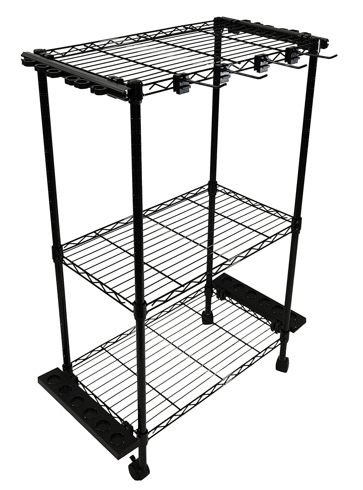 Old Cedar Outfitters Rolling Rod Cart and Tackle Trolley Holds 12 Rod and Reel Combo for Garage and Home Storage Old Cedar Outfitters