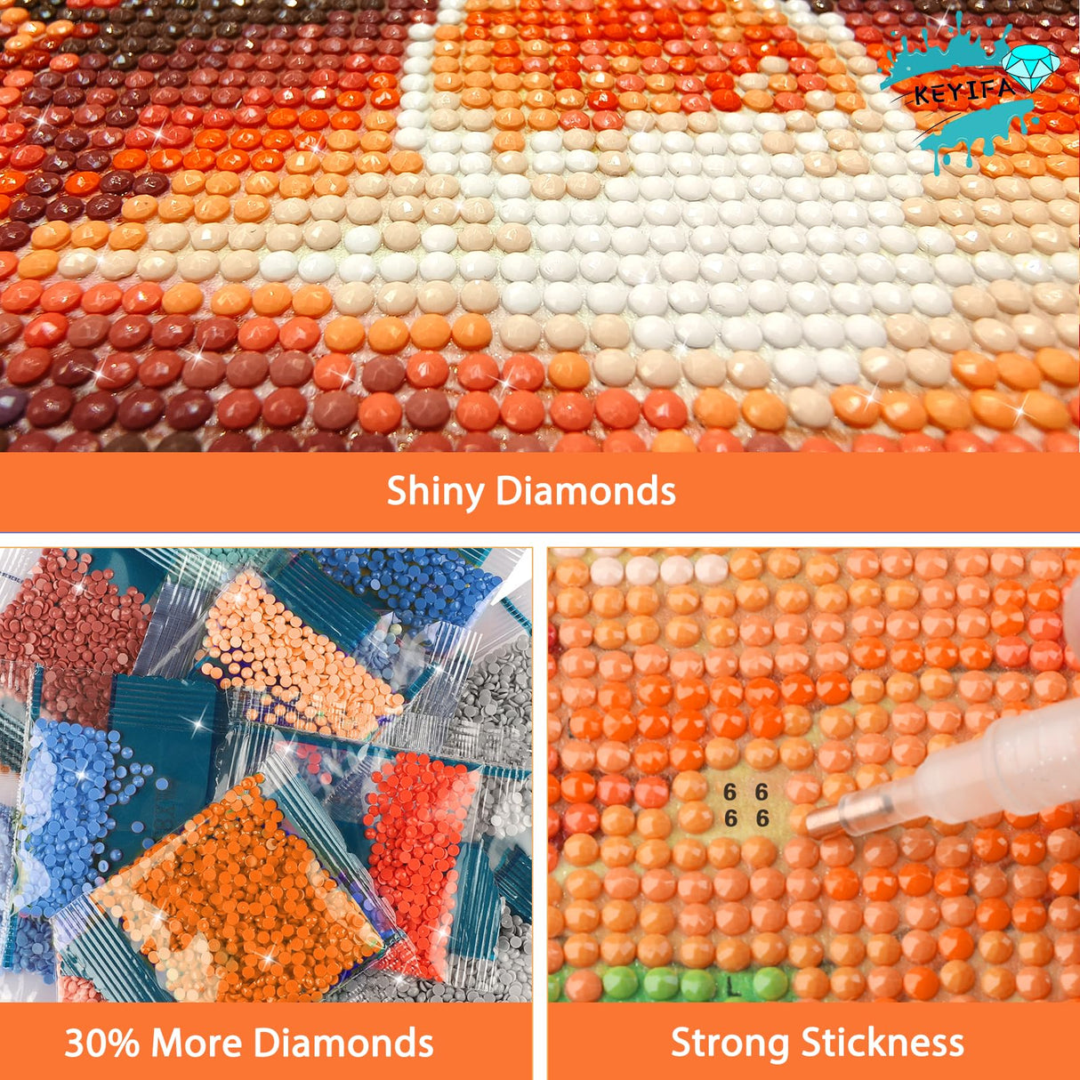 KEYIFA Diamond Art Kits for Adults, DIY Diamond Painting Fantasy Forest, Round Full Drill, 5D Woman Diamonds Dots Mosaic Painting, Gem Arts Craft for Home Wall Decor Gifts, 30x40cm KEYIFA