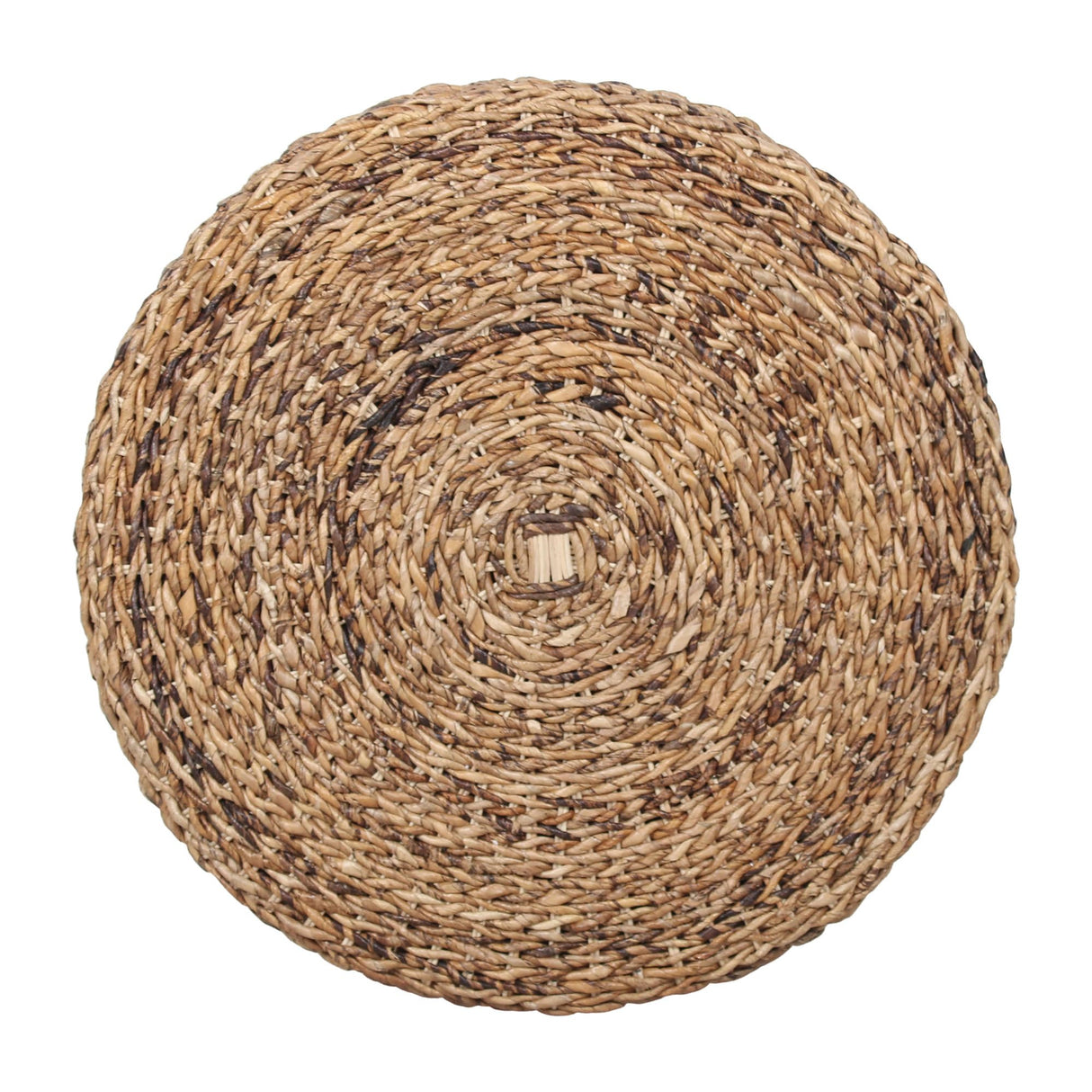 East at Main Abella Round Wicker Banana Leaf Coffee Table, Coastal Boho Abaca Coffee Table with Natural Finish, 28.5" W – Handcrafted Farmhouse Accent Table for Living Room or Small Spaces