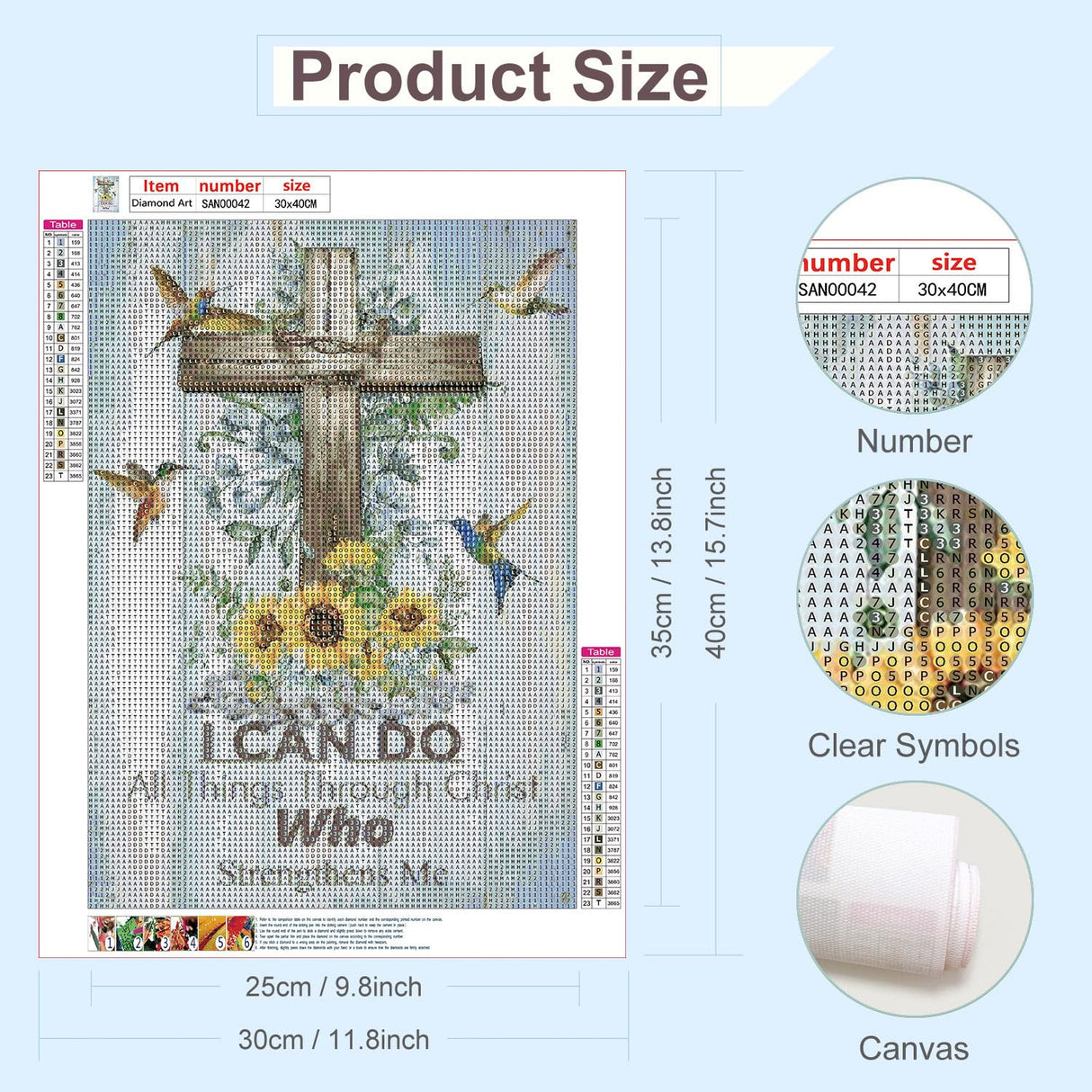 Sanjee Diamond Painting Kits for Adults, 5D DIY Christ Cross, Round Full Drill Diamond Dots Paintings Diamond Painting Gem Art Craft for Home Wall Decor, 12x16inch Sanjee