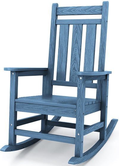 KINGYES Outdoor Patio Rocking Chair,(Plum Rocker) Blue