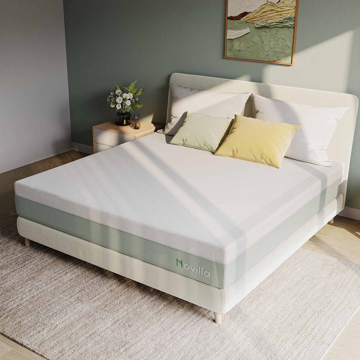 Novilla Mattress Twin Size,12 Inch Gel Memory Foam Mattress in a Box for Cool Night & Motion Isolation,Medium Firm Feel,Bliss Novilla