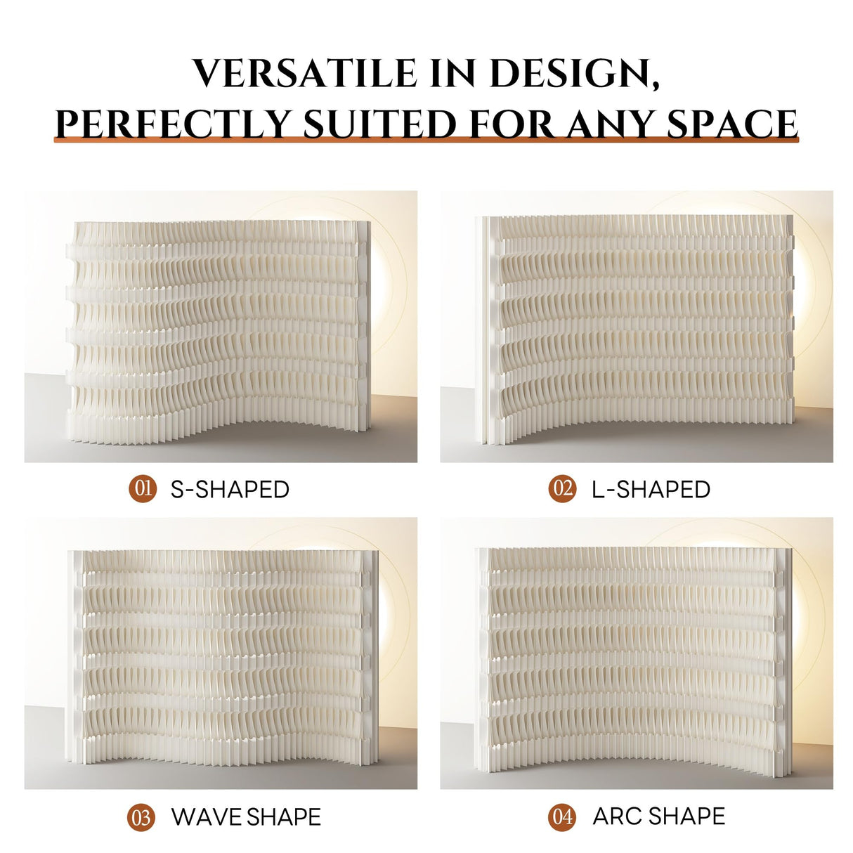 Folding Paper Room Divider Bookshelf with 3 Tier Storage Shelves, Portable DIY Decorative Privacy Screens Partition Wall for Space Separation/Home/Office/Library/Exhibition HELLOPAPO