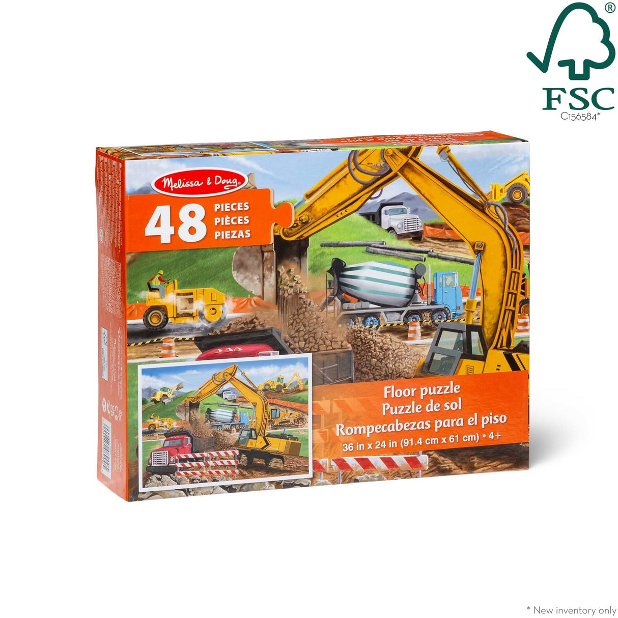 Melissa & Doug Building Site Jumbo Jigsaw Floor Puzzle - 48 pcs - FSC Certified Melissa & Doug