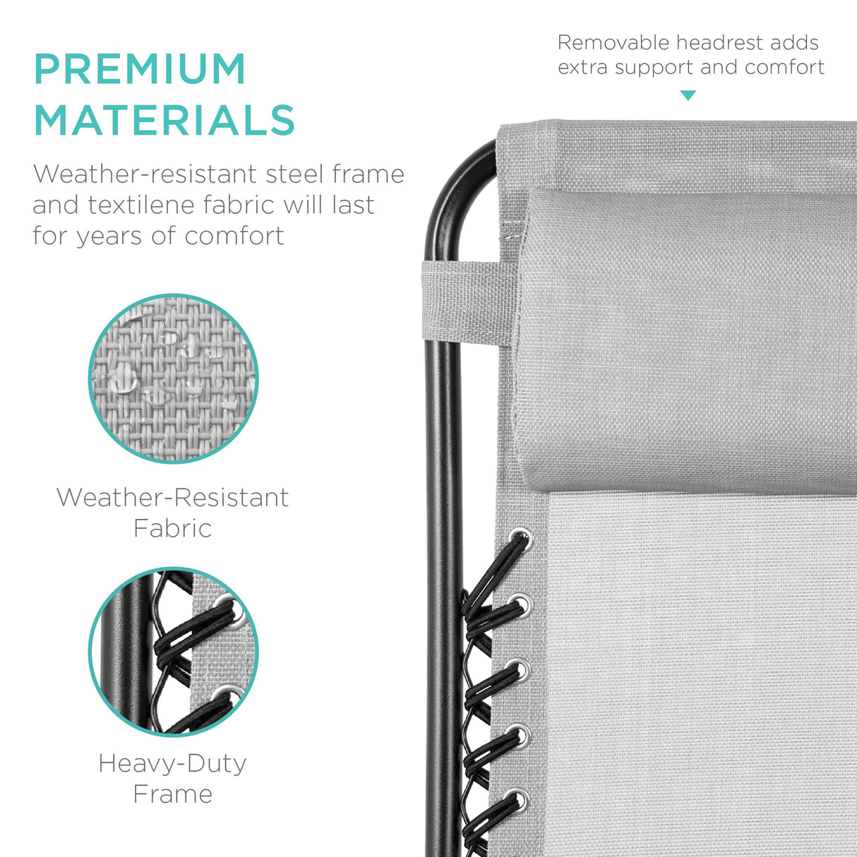 Best Choice Products Set of 2 Adjustable Steel Mesh Zero Gravity Lounge Chair Recliners w/Pillows and Cup Holder Trays - Ice Gray Best Choice Products