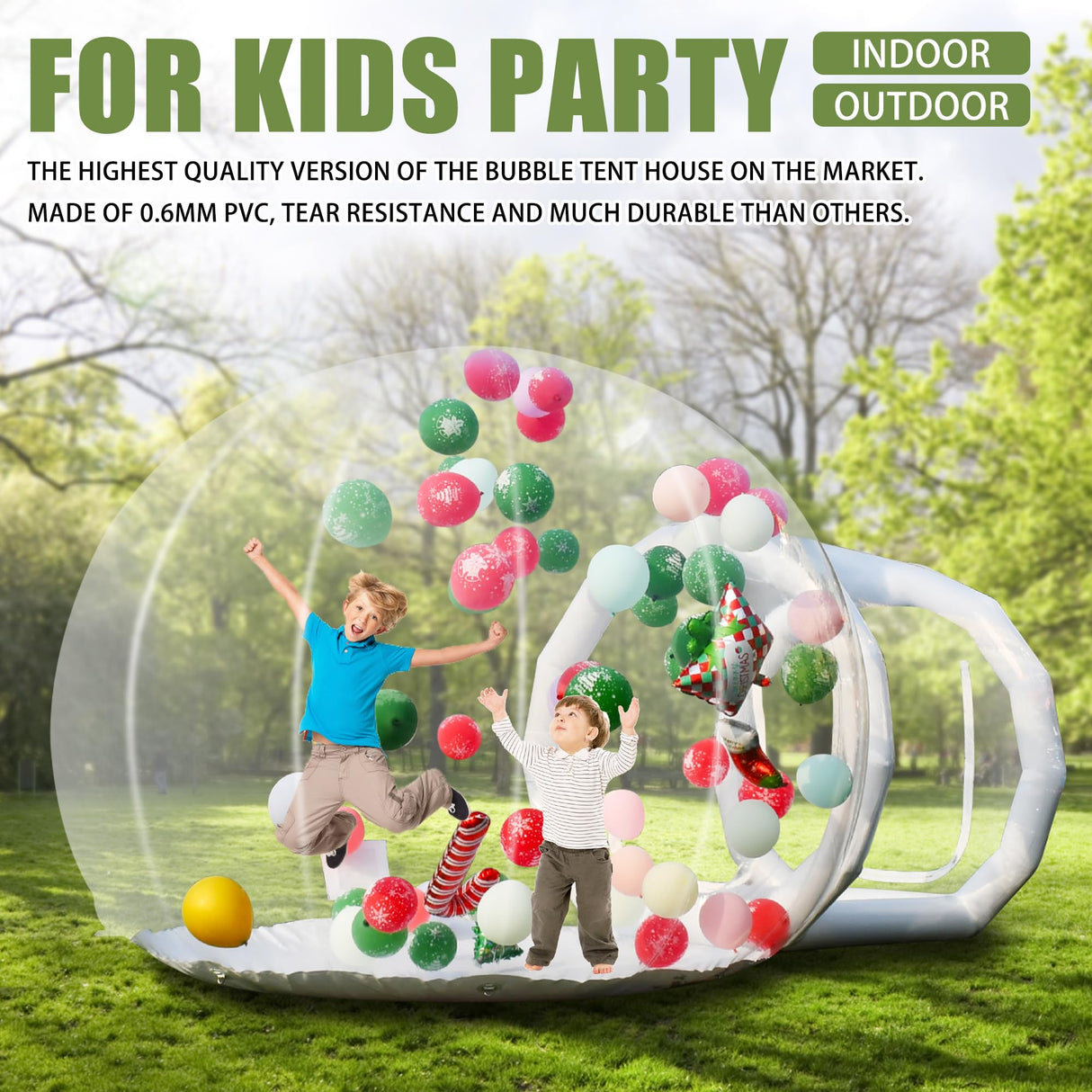 Inflatable Bubble Balloon House, Inflatable Tent Bubble House 10ft Dome 6ft Tunnel for Kids/Home/Wedding/Garden Party, Malls, Parks Event Exhibition, Clear Dome Balloon Garden Tent with Blower/Pump SUDOO