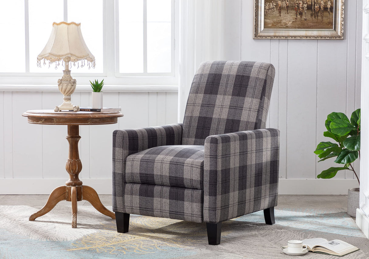 ZELNF Traditional Fabric Recliner Chair,Easy to Adjust Backrest Angle (Gray) ZELNF