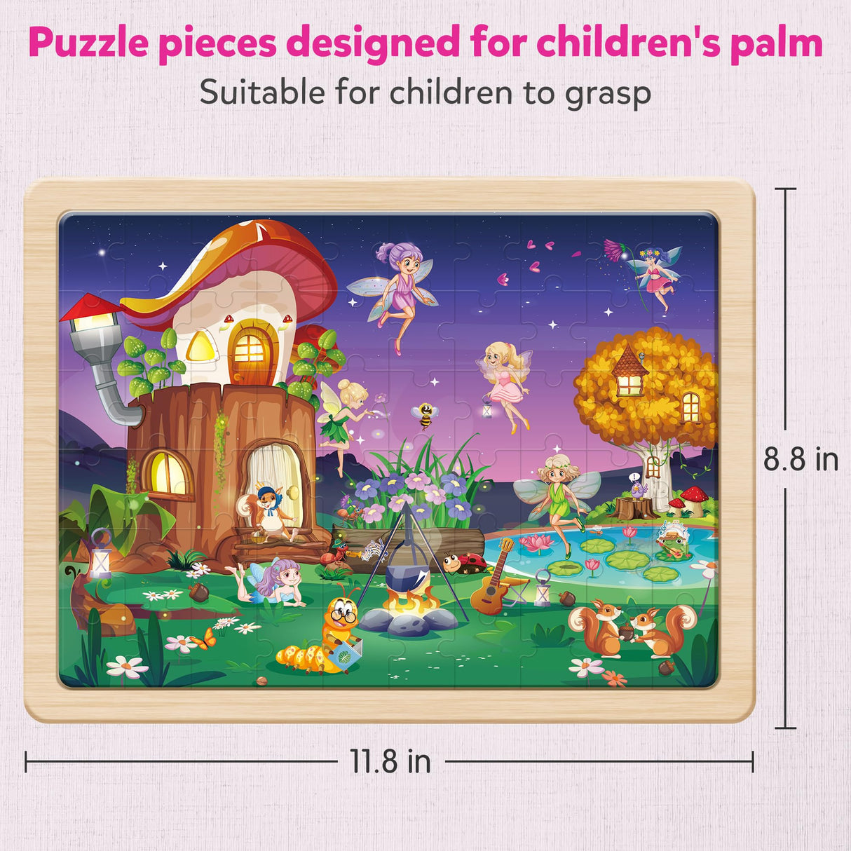 SYNARRY Unicorn Mermaid Princess Fairy Wooden Puzzles for Kids Ages 4-6, 6 Packs 60 PCs Jigsaw Puzzles for Kids Ages 4-8, Preschool Toys Gifts for Toddlers 3-5, Wood Puzzles for 3 4 5 6 Year Old Girls SYNARRY