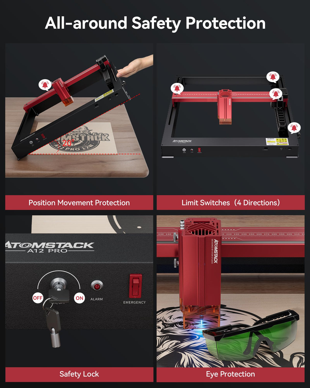 ATOMSTACK A24 Pro Laser Engraver with B3 Enclosure, 24W Output Laser Engraving Machine for Bulk Engraving Cutting with Enclosure Camera Engraving Machine for Wood Acrylic Leather Stone Metal ATOMSTACK