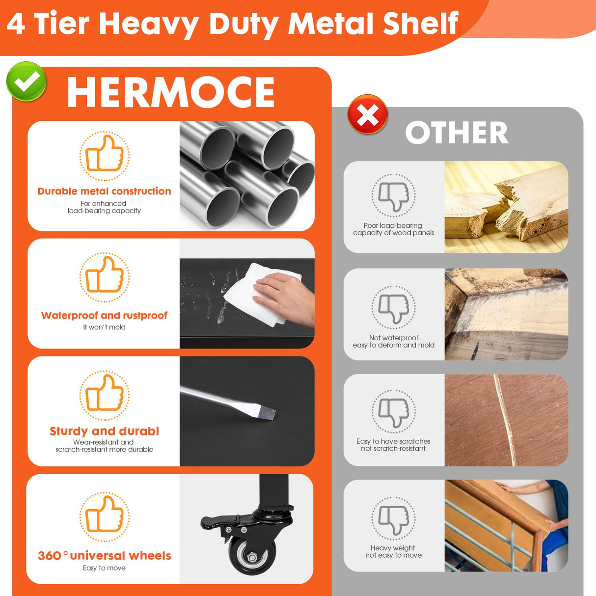 OLBRUS 50.4 X 33.4 Inch Workbench,Heavy Duty 200LBS Steel Work Bench with Pegboard and Lockable Wheels, Rolling Tool Storage Work Table for Garage Workshop Warehouse (50.4" X 33.4") OLBRUS