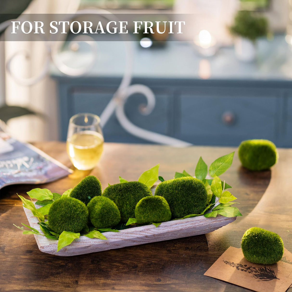 Hanobe Decorative Wood Dough Bowl: Long Wooden Centerpiece Table Decorations Natural Candle Holder Tray Decor Rustic Unfinished Trough Centerpieces for Dining Room Kitchen, White Hanobe